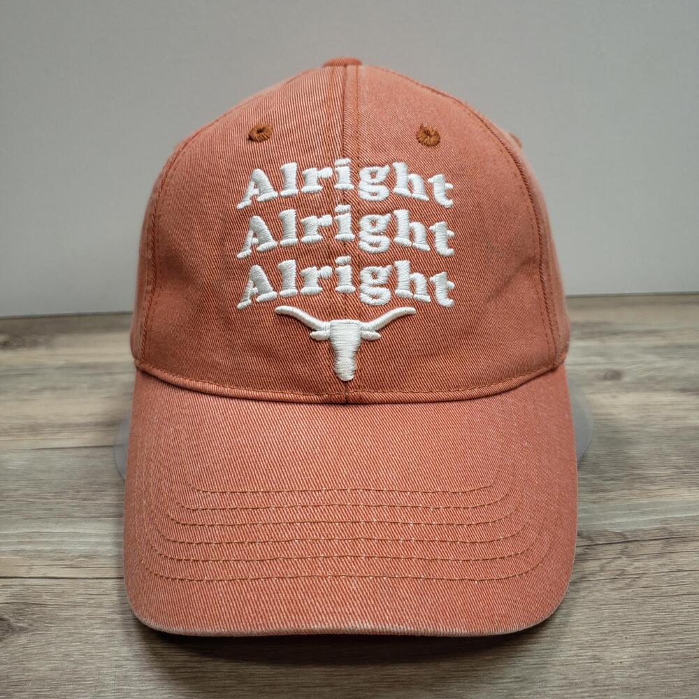 Texas Longhorns Alright Alright Alright Hat Womens Strap Back Orange Longhorn